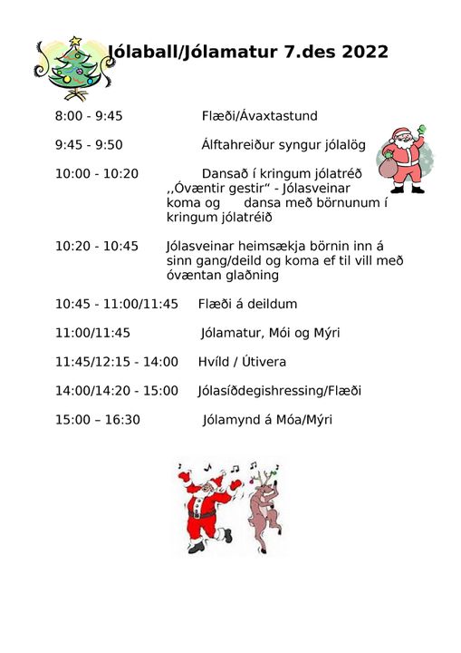 Fréttamynd - Jólaball og Jólamatur miðvikudaginn 7. desember
