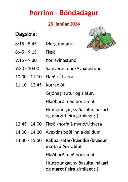 Fréttamynd - Þorrablót á föstudaginn 26. janúar