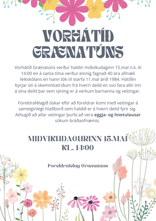 Fréttamynd - Vorhátíð Grænatúns